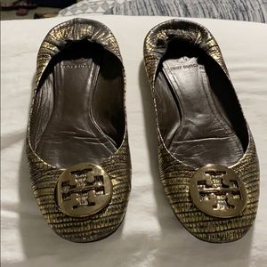 Tory Burch Gold Flats